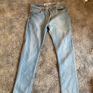 32 waist, 32 length light blue skinny fit jeans